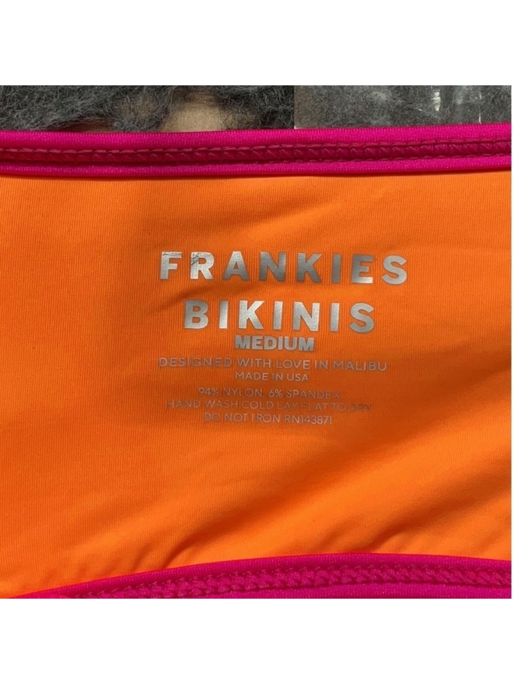 Frankies Bikinis Waco Terry Bikini Top Sundown Orange Pink Bralette M NWT - Picture 6 of 6
